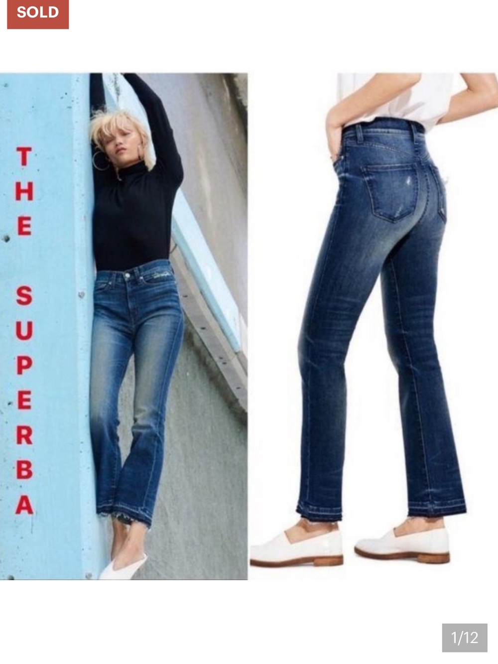 AYR “Superba” High Rise Straight Ankle Jeans in Macwash. Size 26